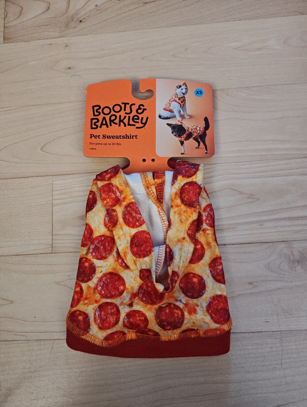 Boots & Barkley Pet Sweatshirt - Pizza Pepperoni Print (red/orange)